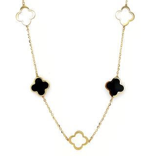 Onyx Open Clover Necklace