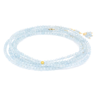 Aquamarine Wrap Bracelet - Necklace