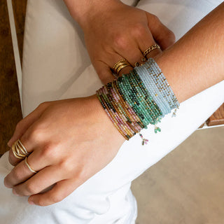 Aquamarine Wrap Bracelet - Necklace