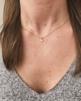 Delicate gold heart pendant necklace, a perfect gift under $500 from Perrara