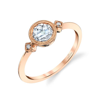 Rose Cut Diamond Trilogy Engagement Ring