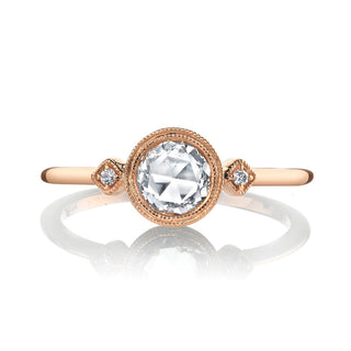 Rose Cut Diamond Trilogy Engagement Ring