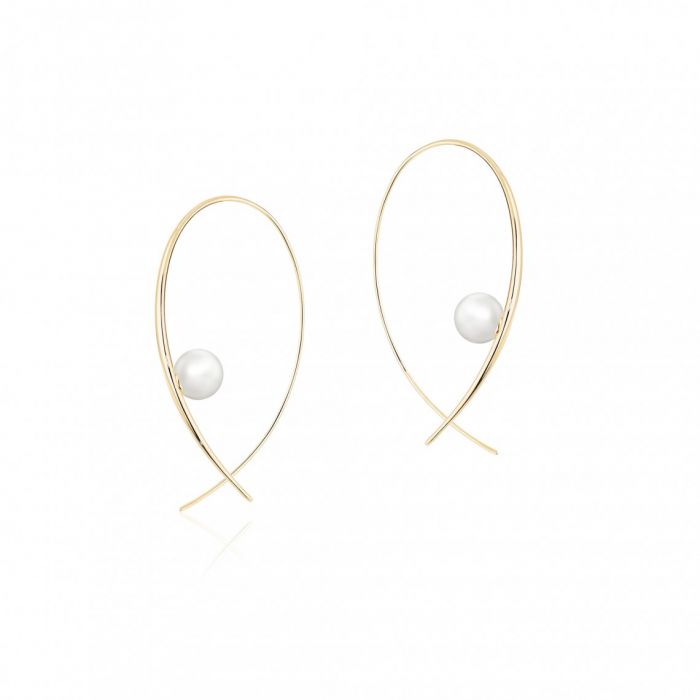 Natural pearl new arrivals hoop earrings
