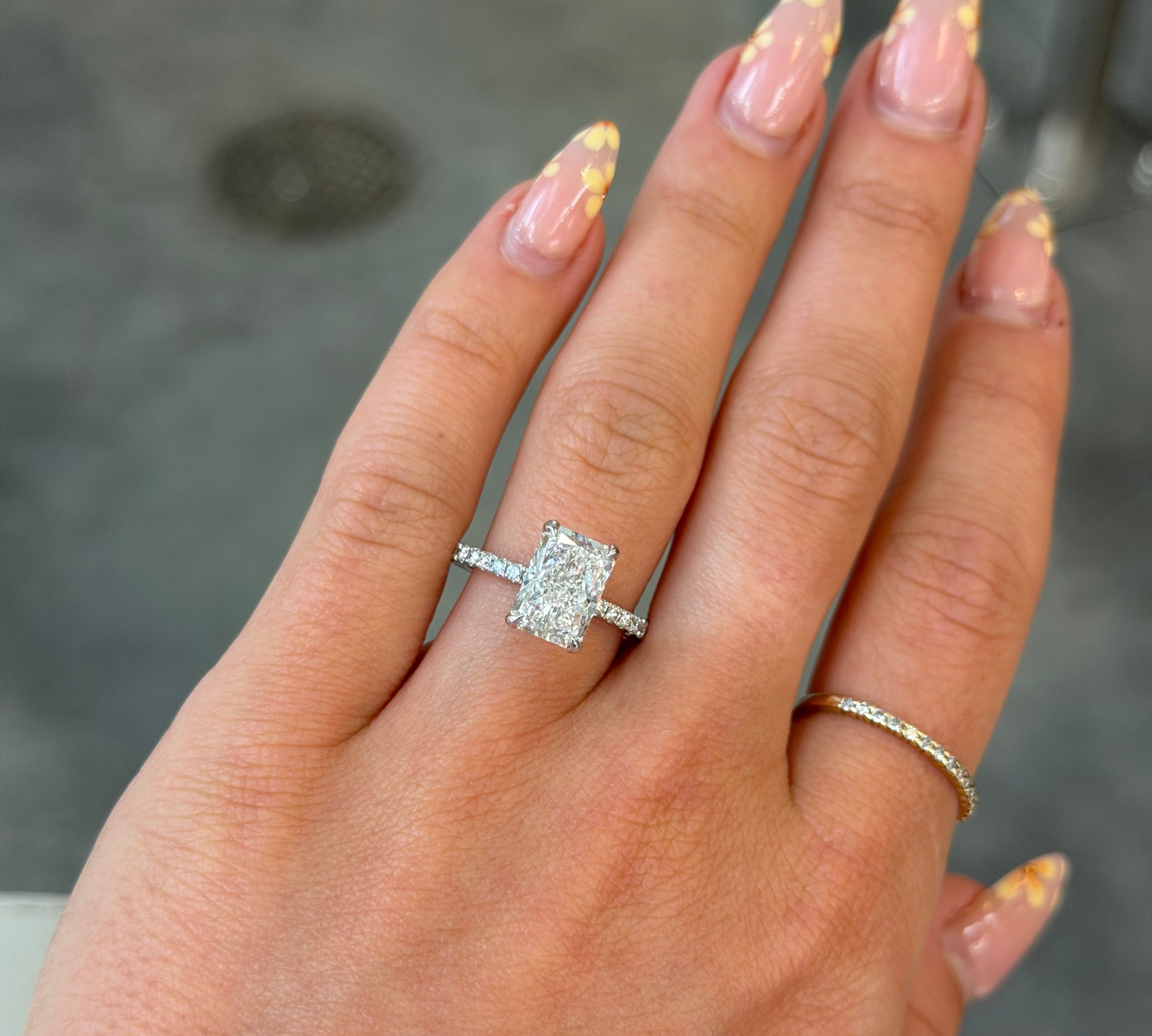 2.87TCW Solitaire Ring With Hidden Halo