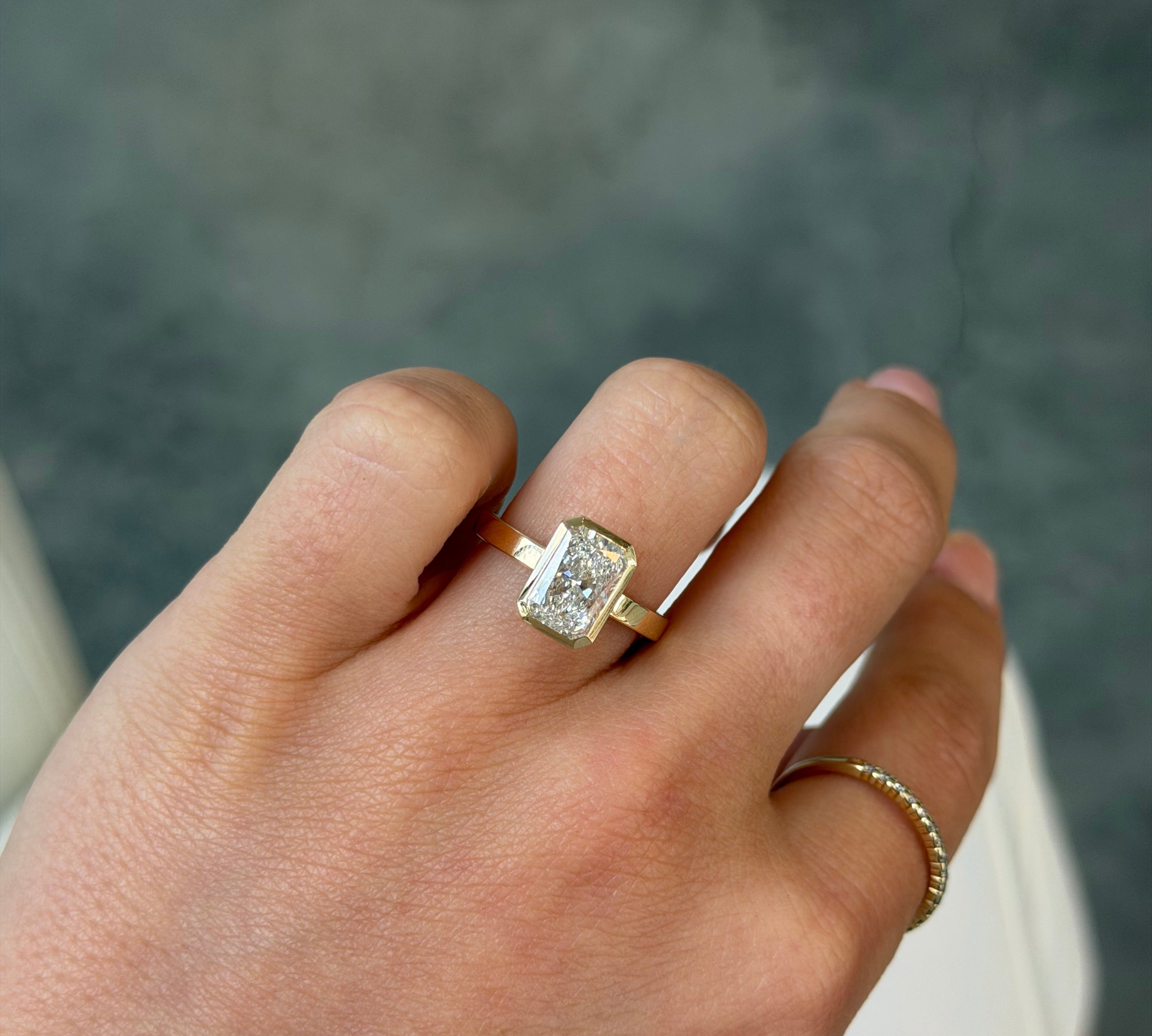 Lab Grown Bezel Diamond Ring by Luna