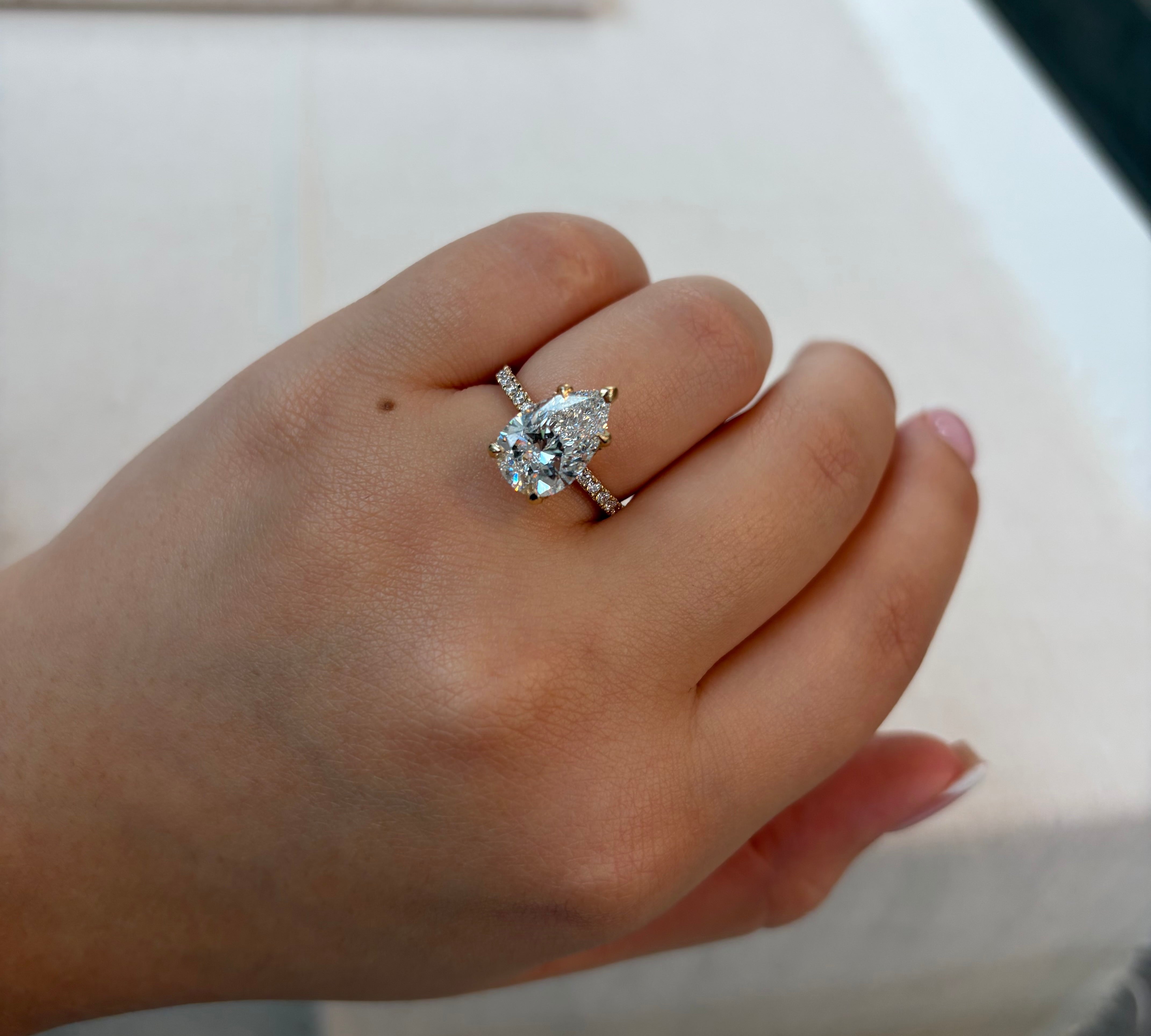 3.55TCW Pear Diamond Pavé Ring