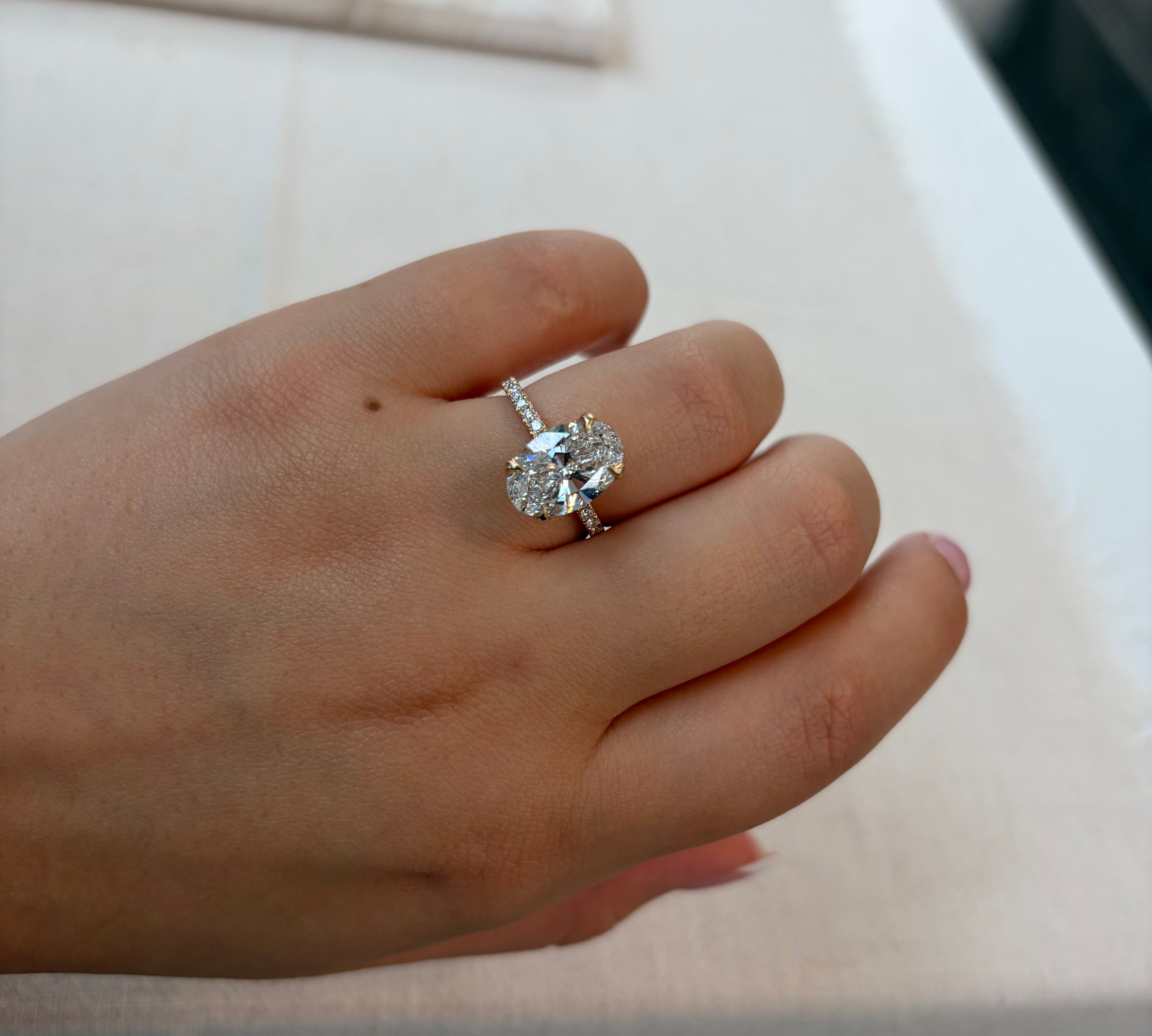 3.55TCW Oval Diamond Pavé Ring