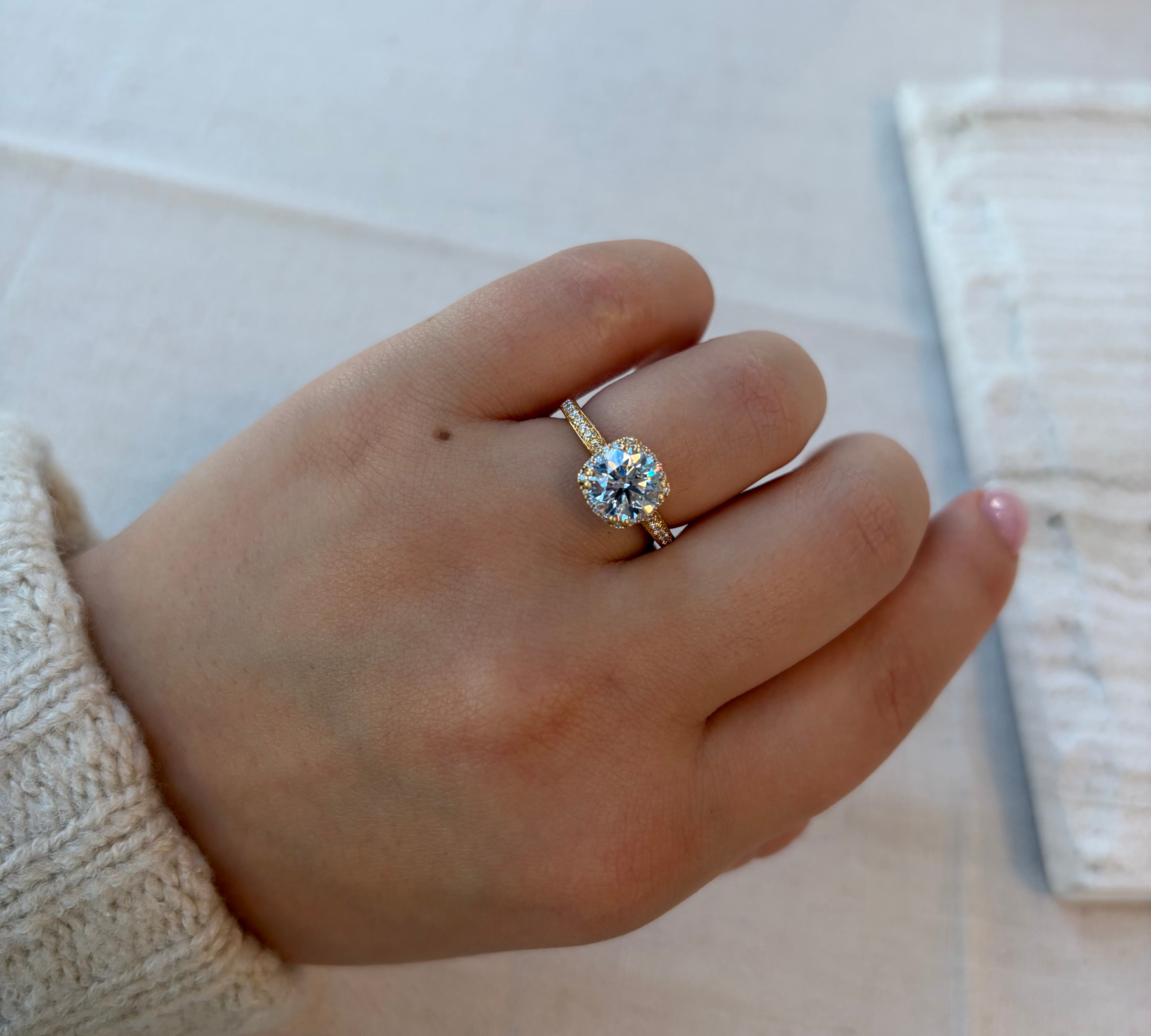 Yellow Gold Tacori Dantela Lab Grown Diamond Ring