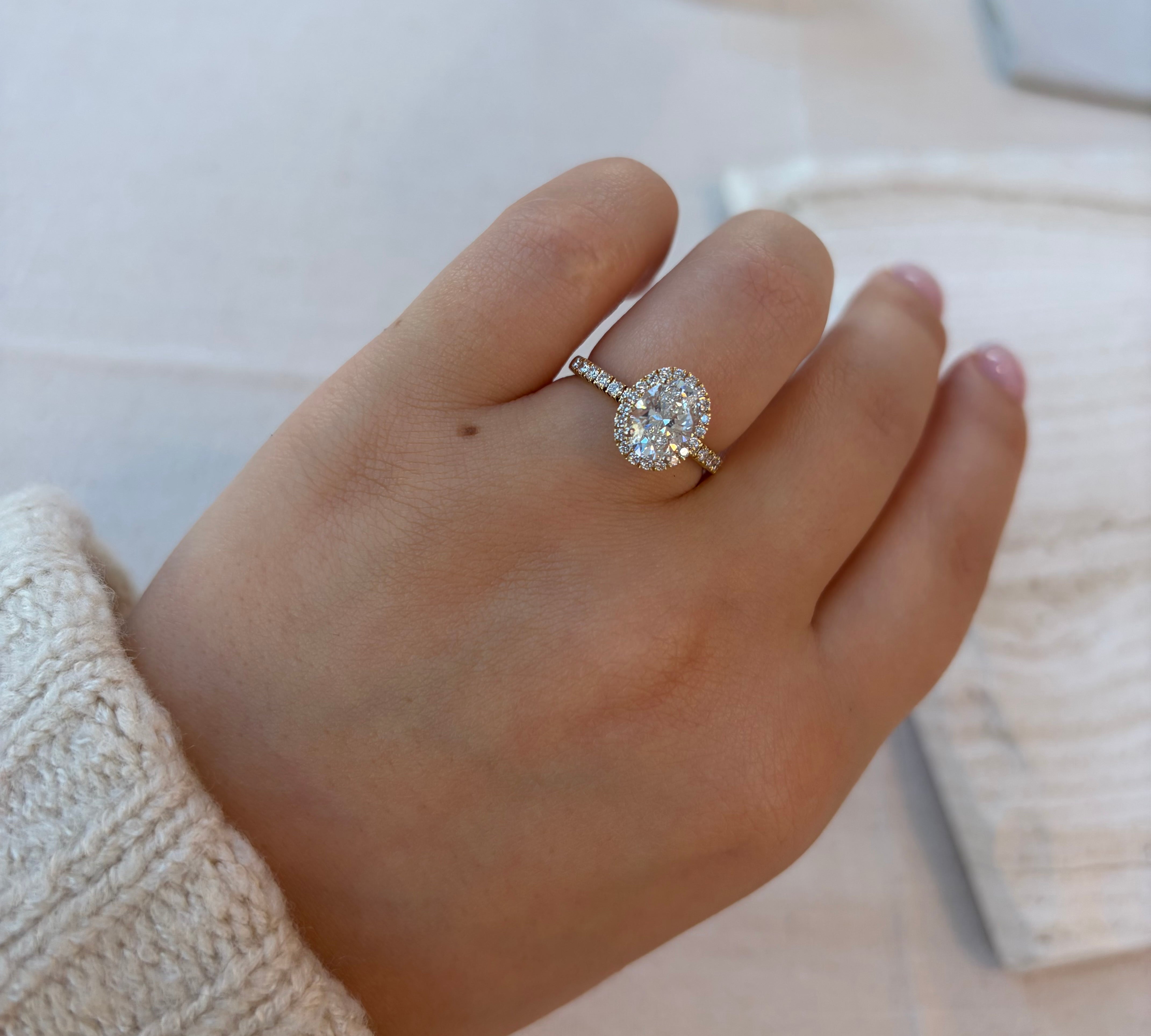 Oval Halo Diamond Ring Setting by Simon G
