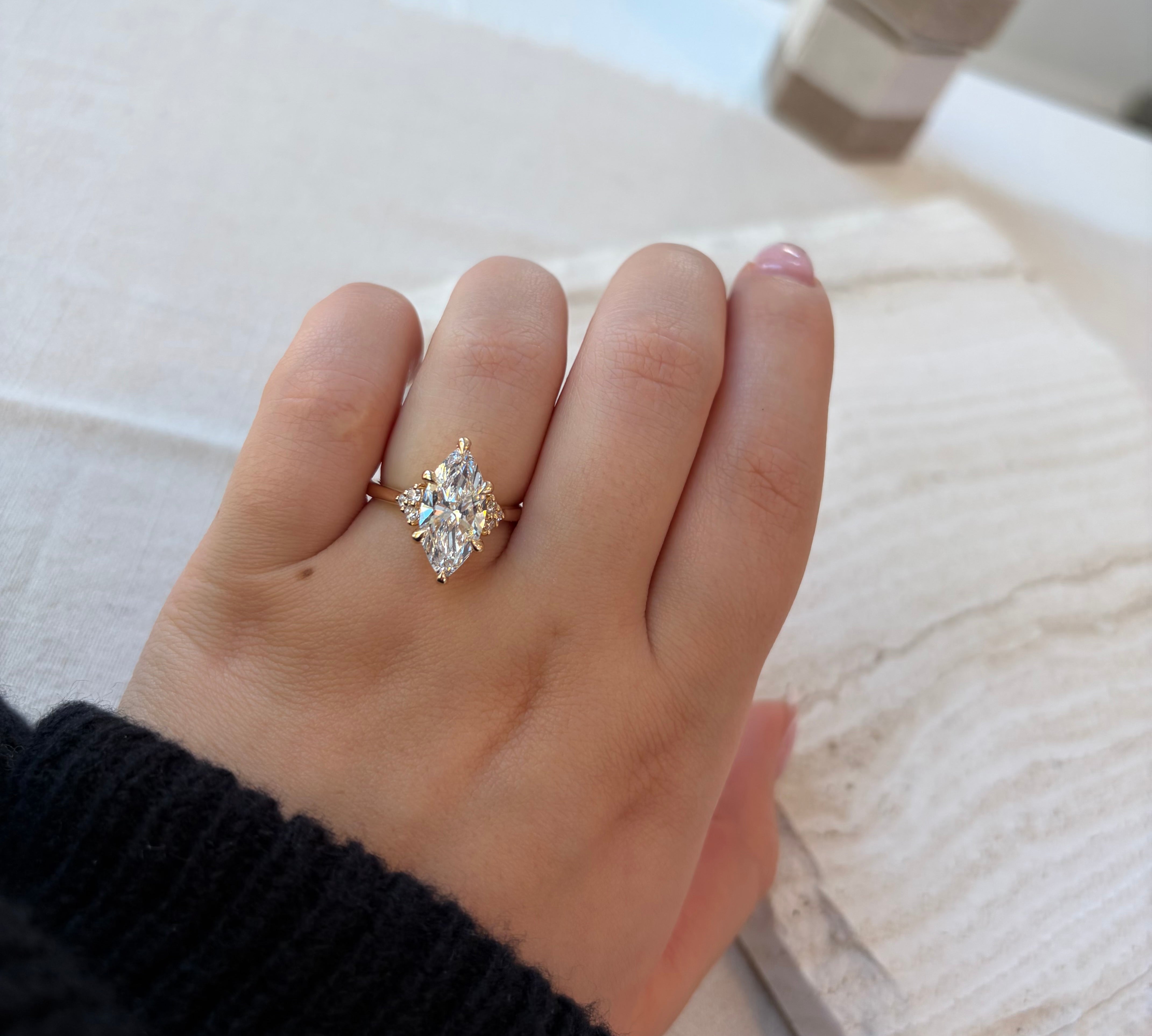 3.17TCW Marquise Lab Grown Diamond Ring by Noam Carver