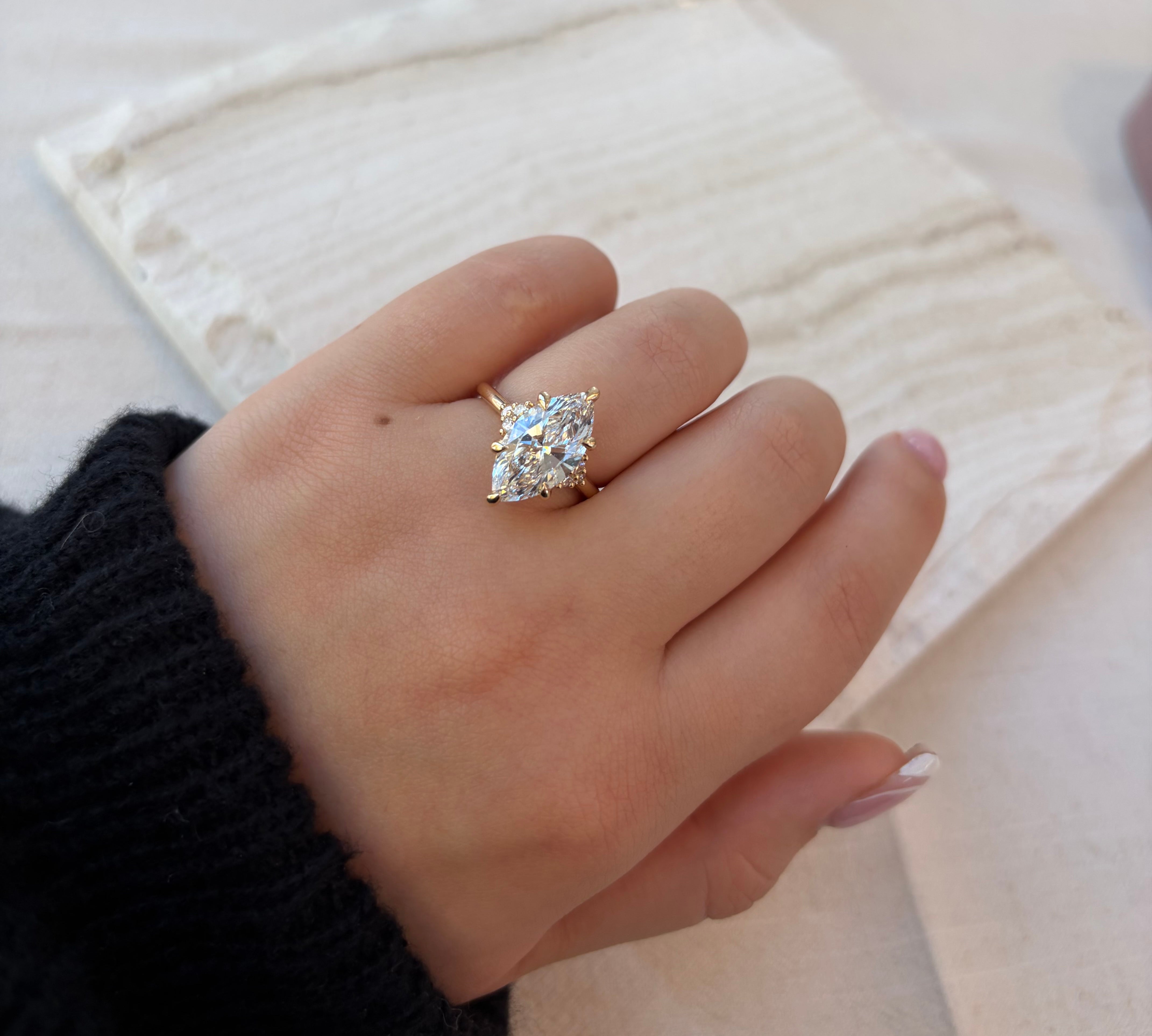 4.17TCW Marquise Lab Grown Diamond Ring by Noam Carver