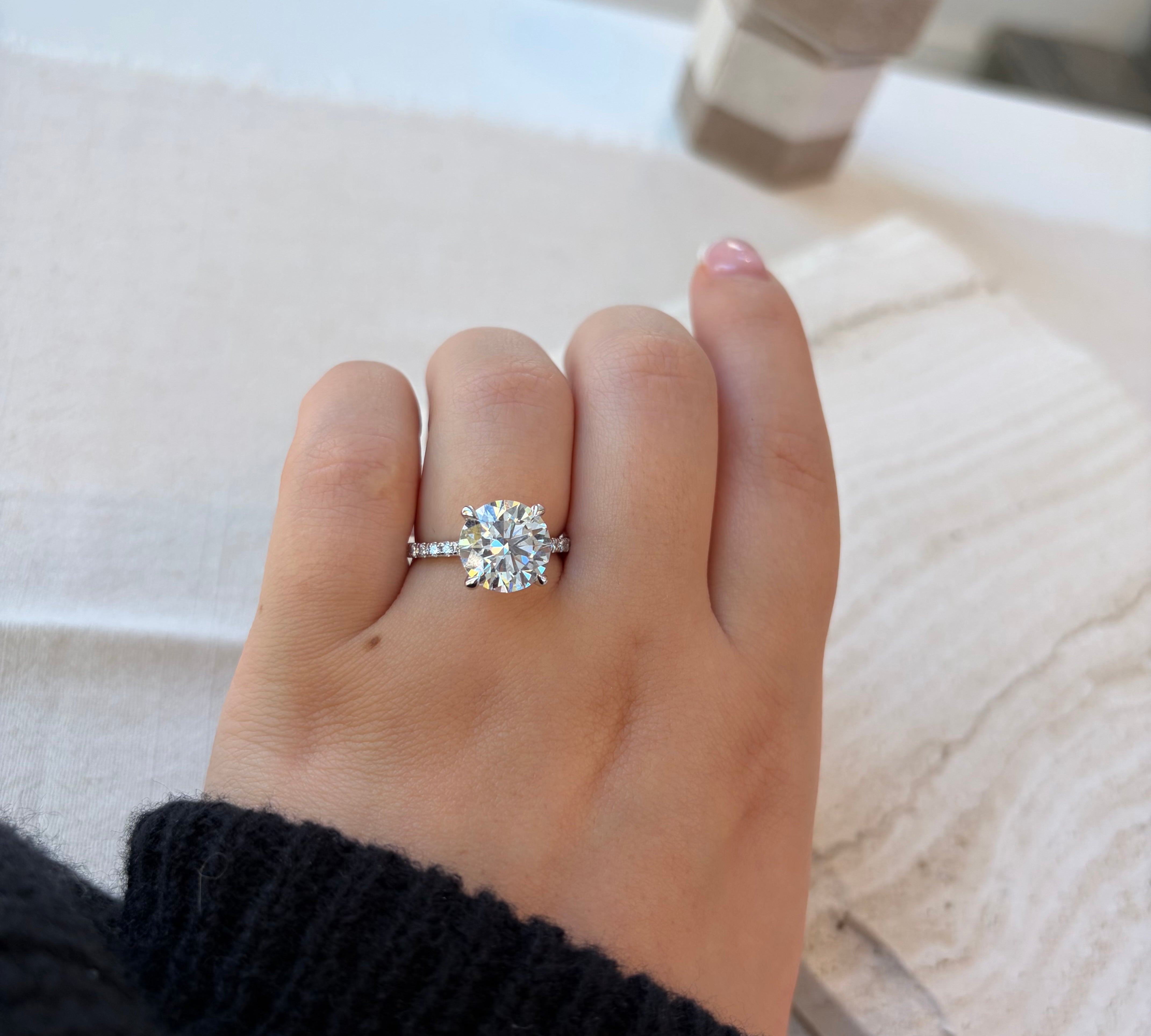 4.34TCW Round Lab Grown Diamond Ring by Noam Carver