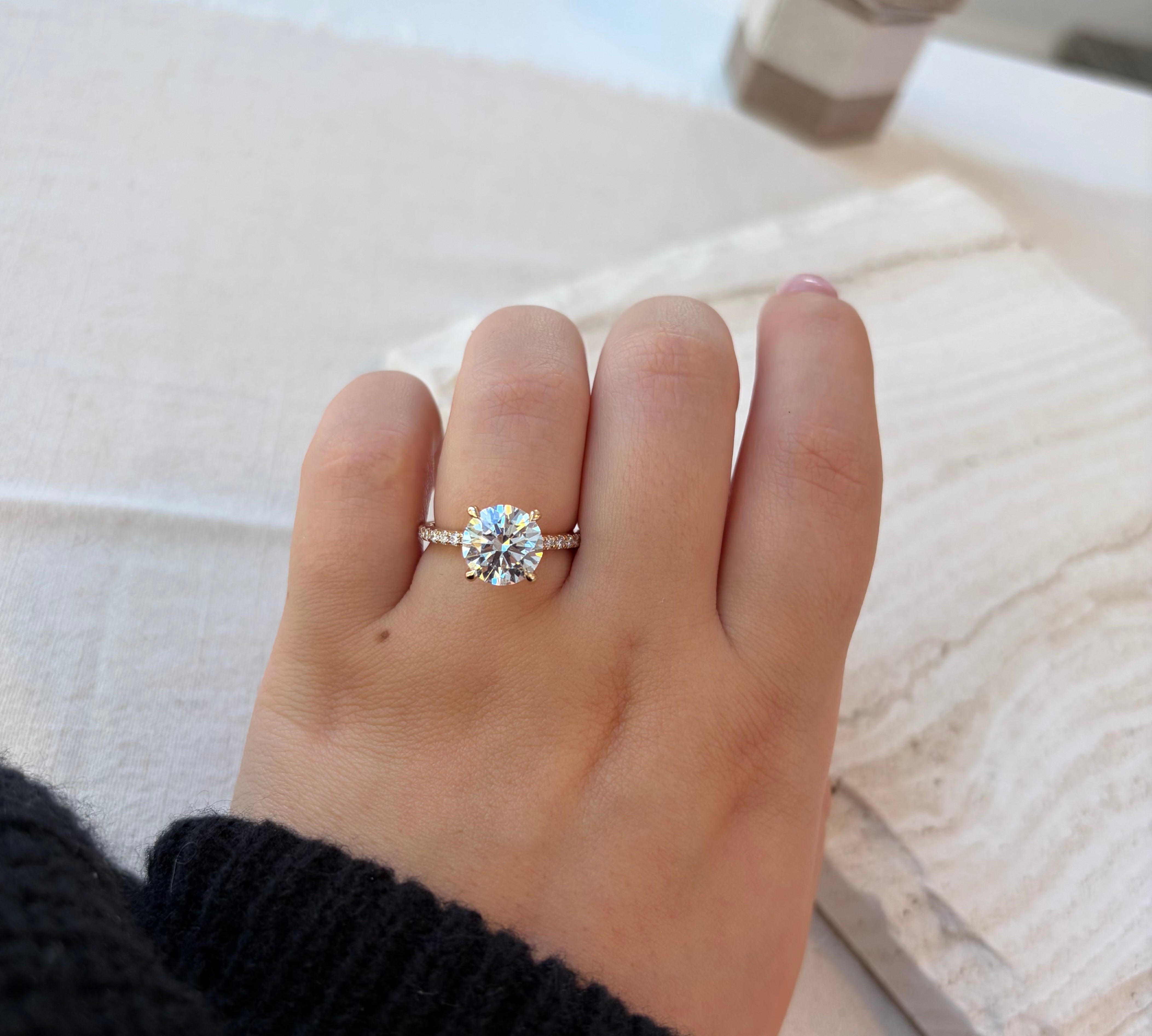 3.34TCW Round Lab Grown Diamond Ring by Noam Carver