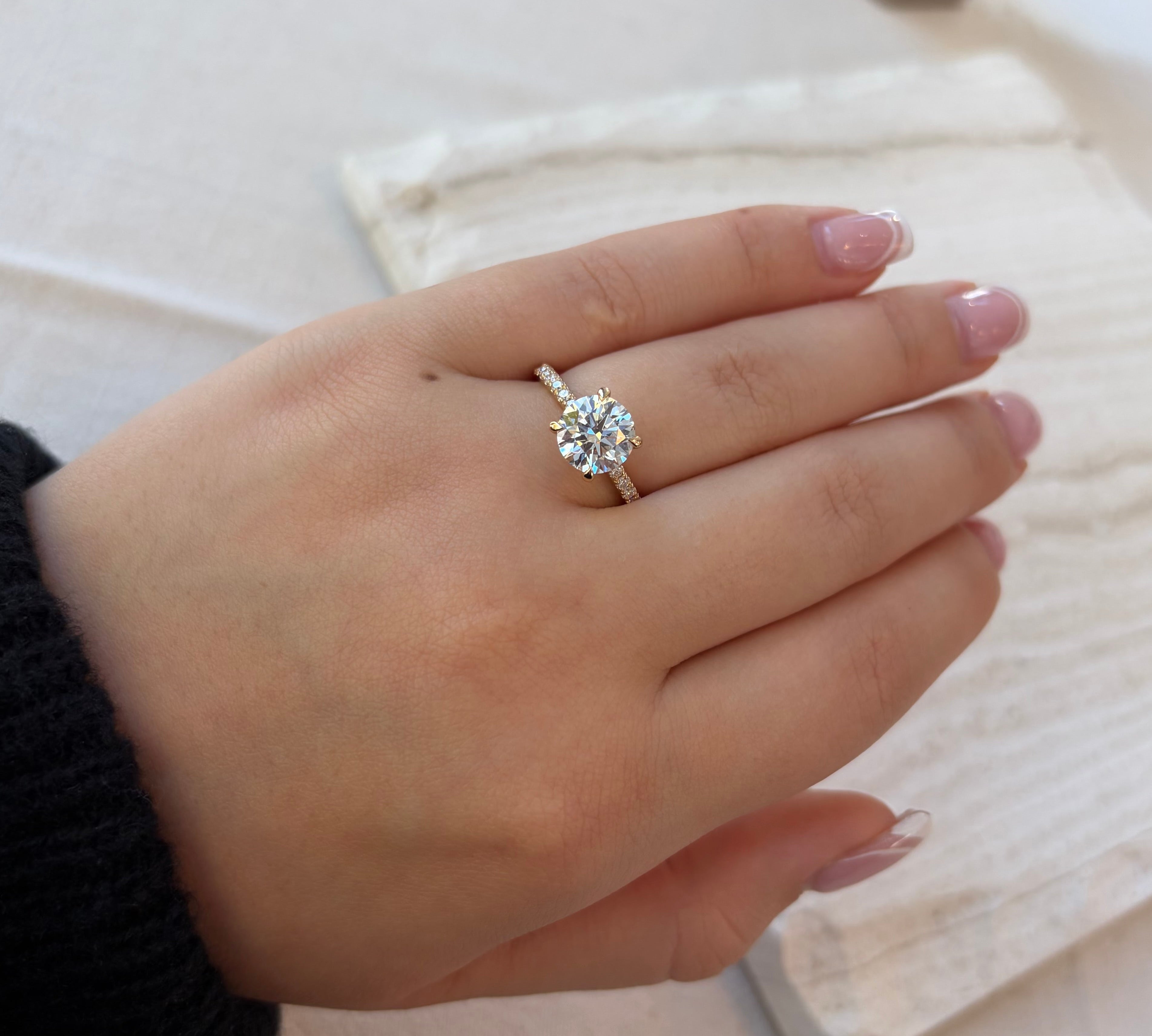2.34TCW Round Lab Grown Diamond Ring by Noam Carver