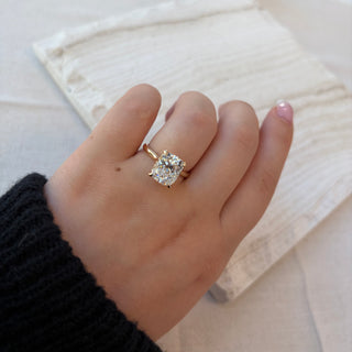 4.07TCW Elongated Cushion Lab Grown Diamond Ring by Noam Carver