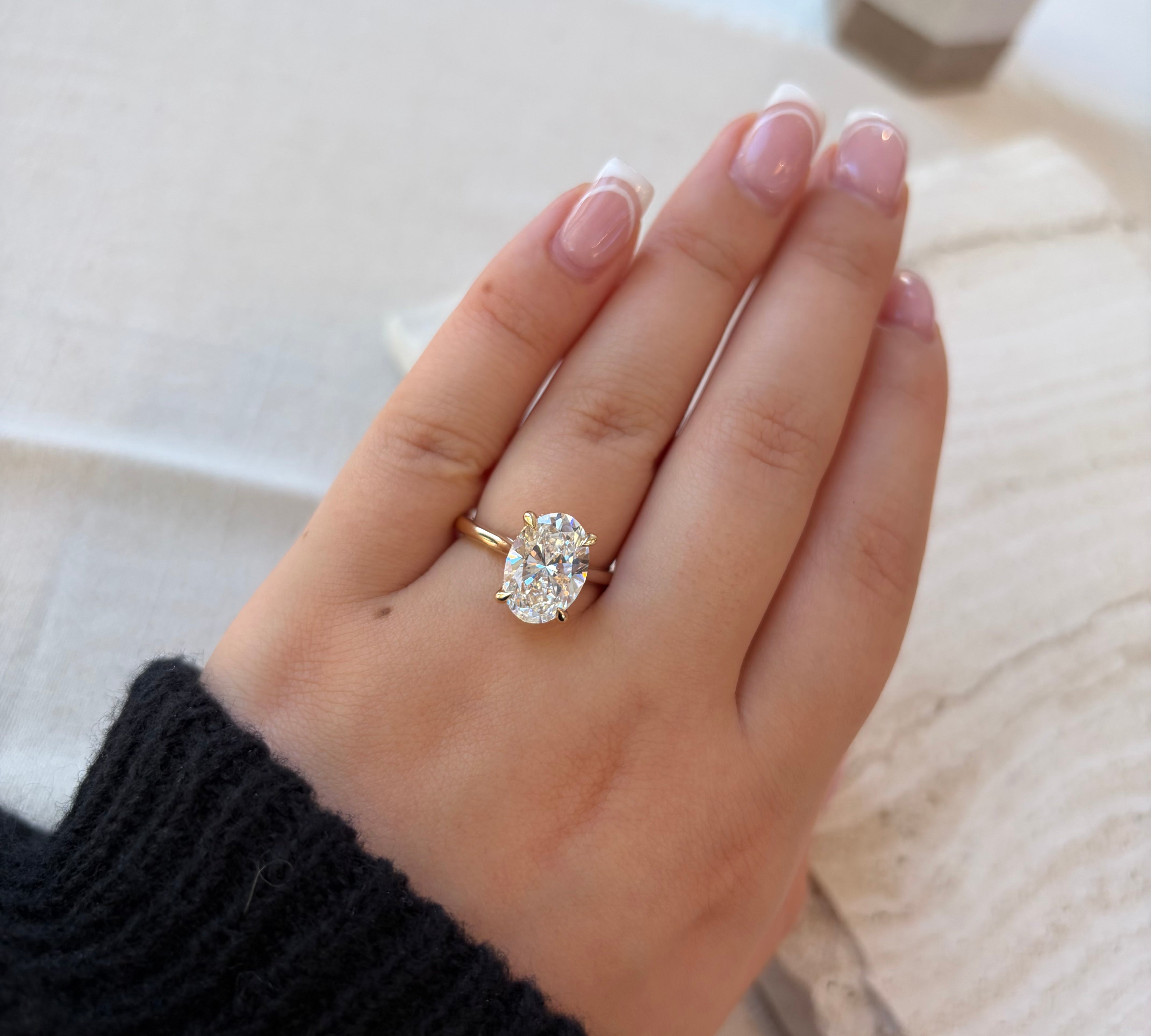 4.07TCW Oval Lab Grown Diamond Ring by Noam Carver
