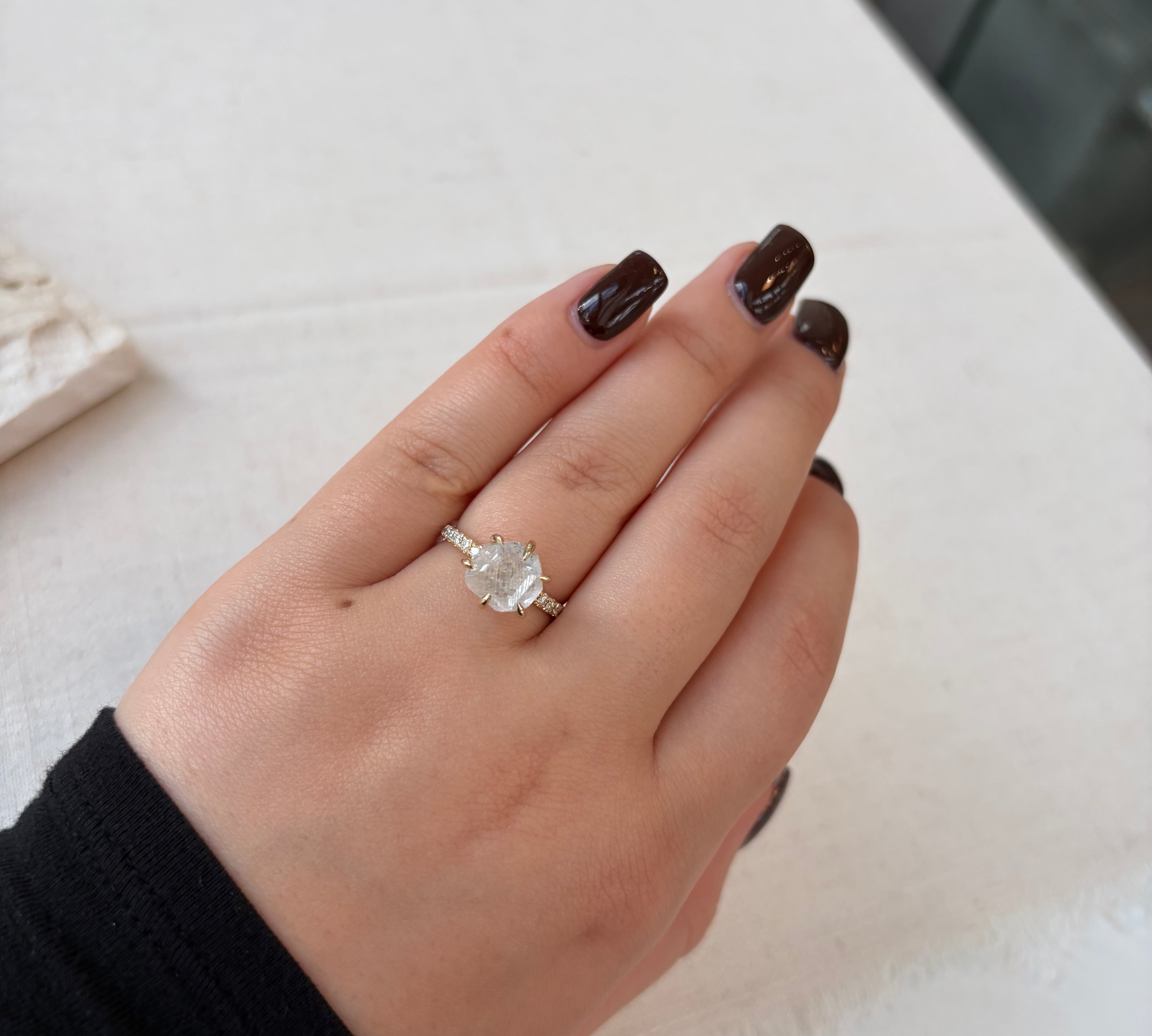 Uncut Lab Grown Diamond Ring