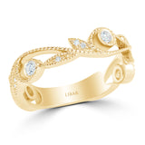 Floral Milgrain Diamond Band