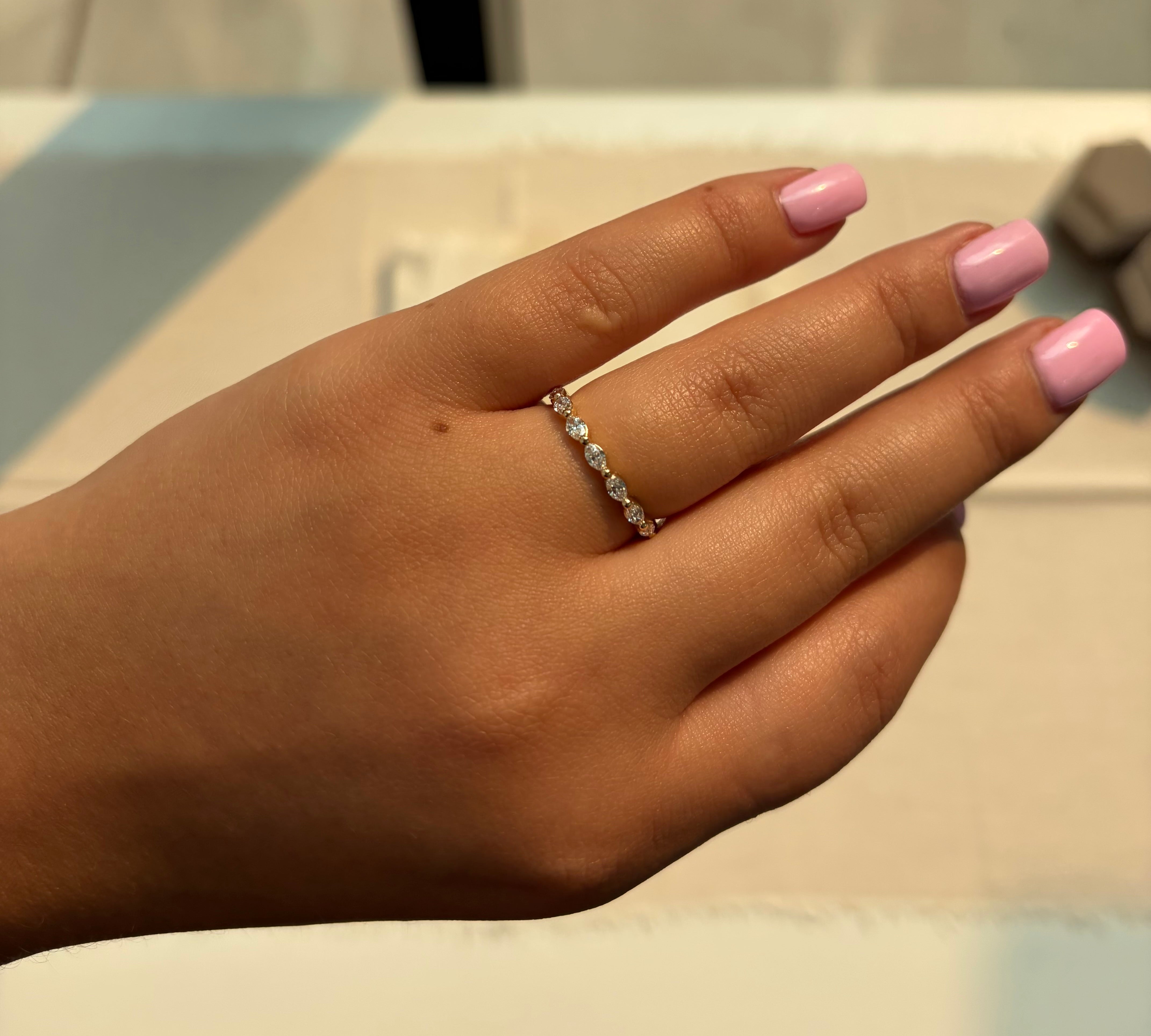 Marquise Cut Diamond band by Noam Carver