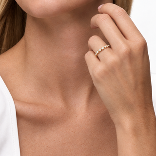 Curved Bezel Set Diamond Band by Shy Creation