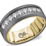 Tantalum & Gold Bold Diamond Band by MFit