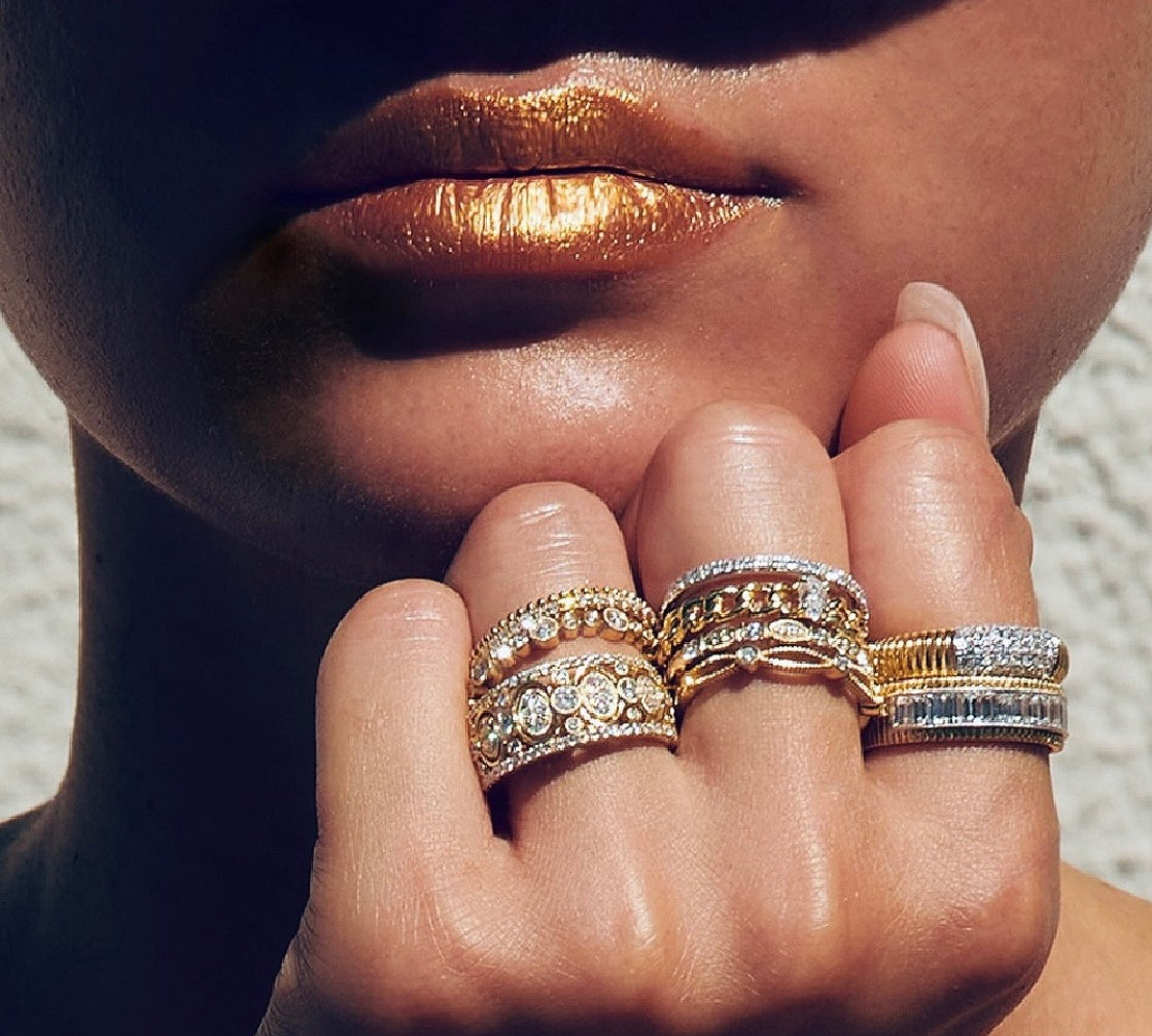Wide Diamond Band By Simon G
