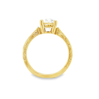 Carved Solitaire Ring Setting by Noam Carver