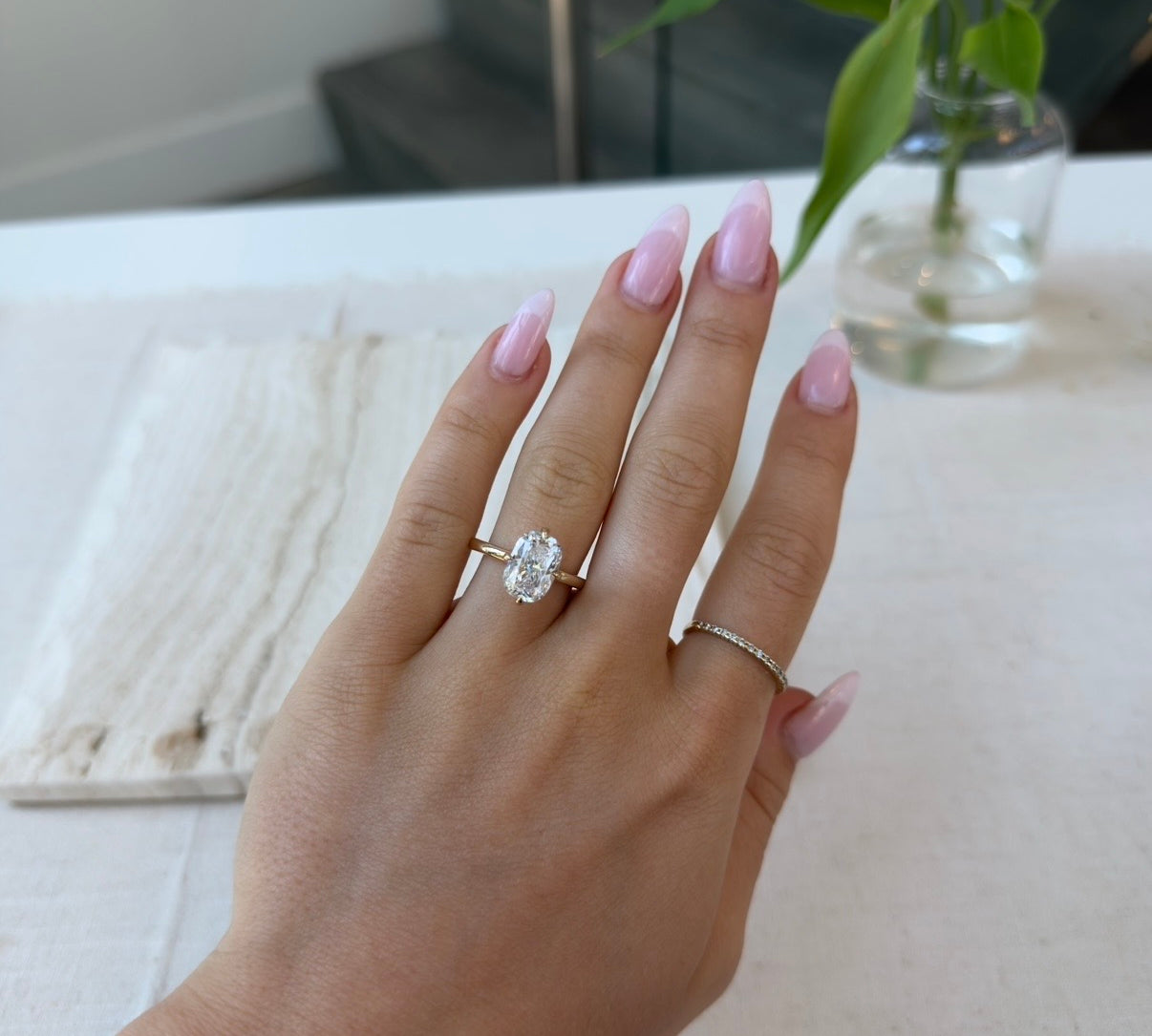 Elongated Cushion Ring Setting by Noam Carver