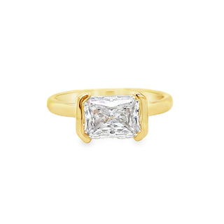East-West Half Bezel Ring Setting by Noam Carver