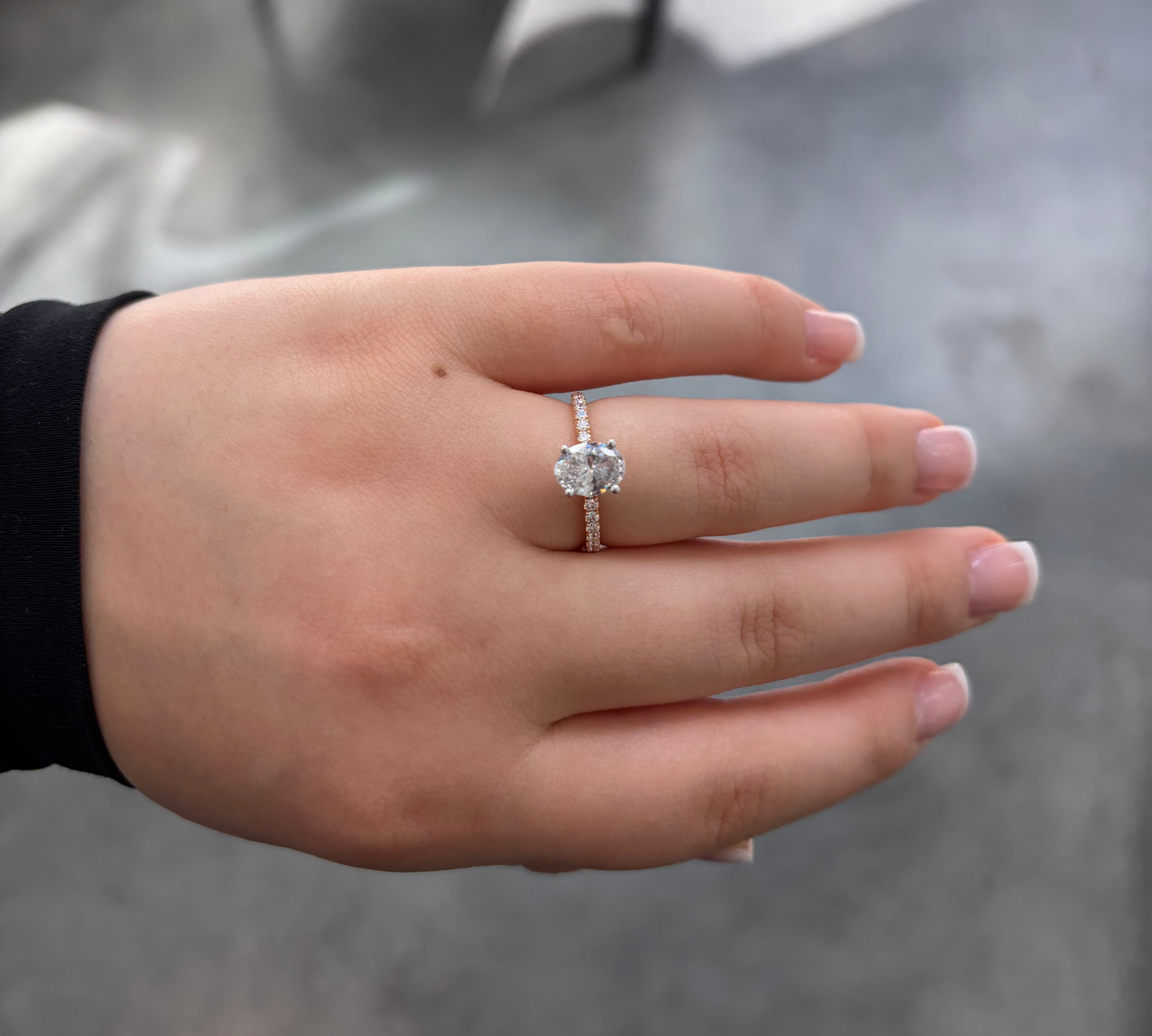 Rose Gold Oval Diamond Ring Setting by Simon G