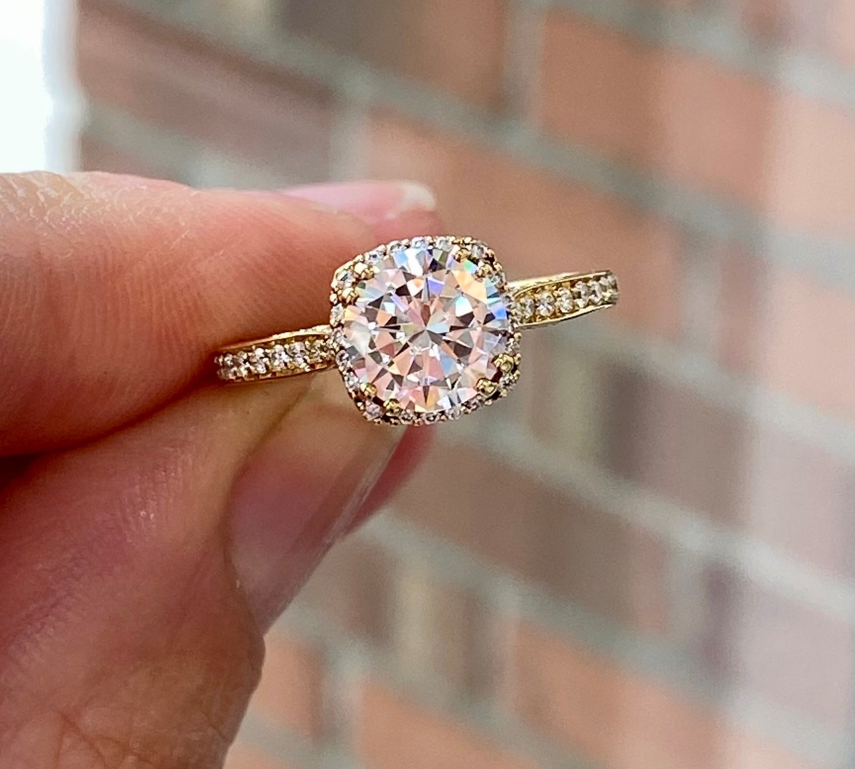 Yellow Gold Tacori Dantela Lab Grown Diamond Ring