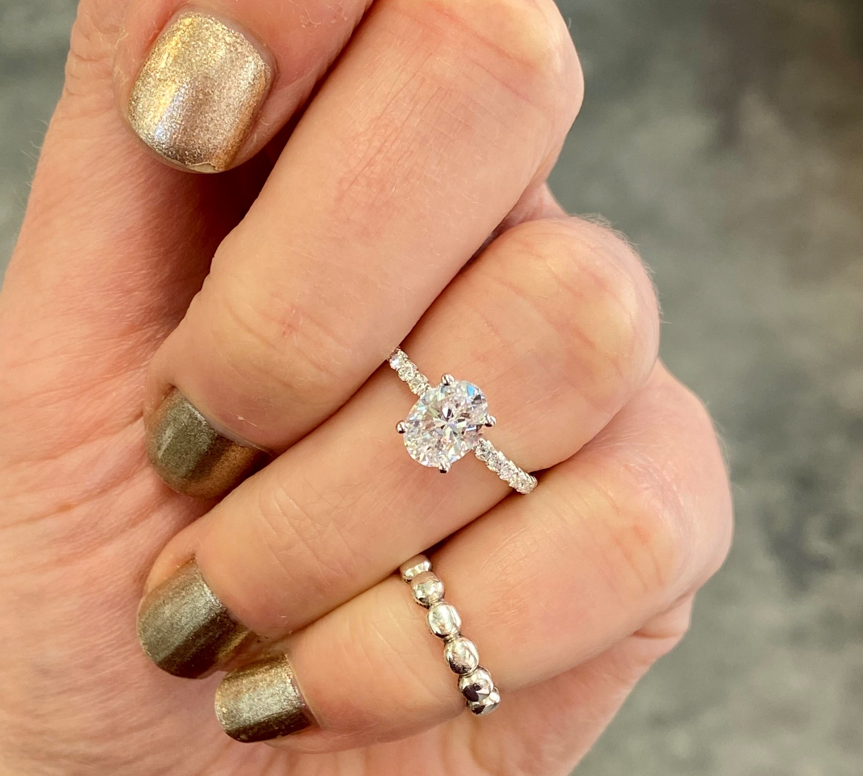Lab Grown Oval Ring by Simon G