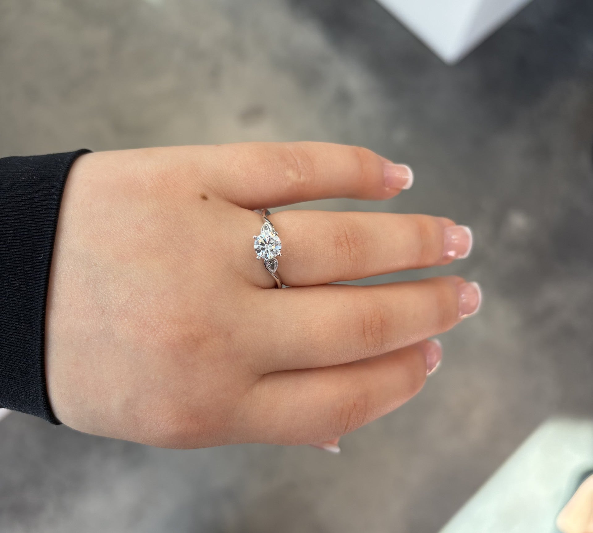 Pear Sides Diamond Ring Setting by Simon G
