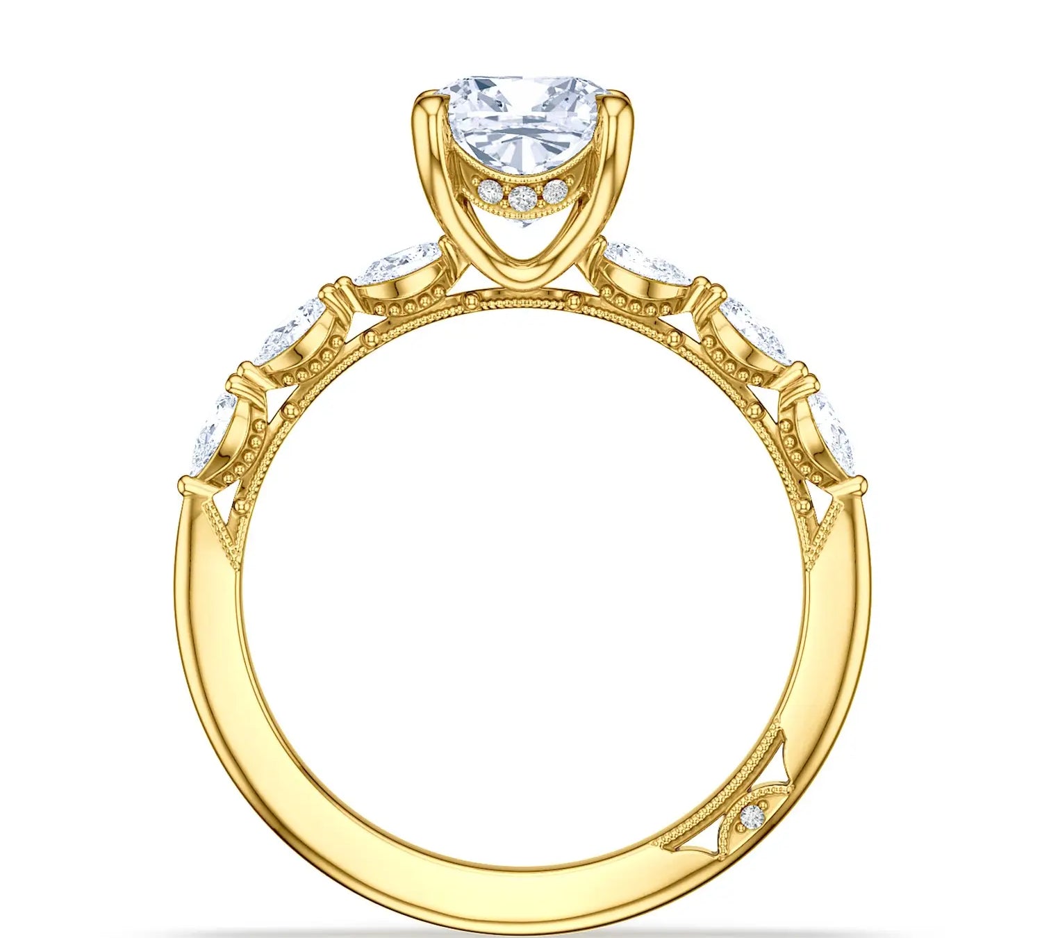 Sculpted Crescent Tacori Ring Setting