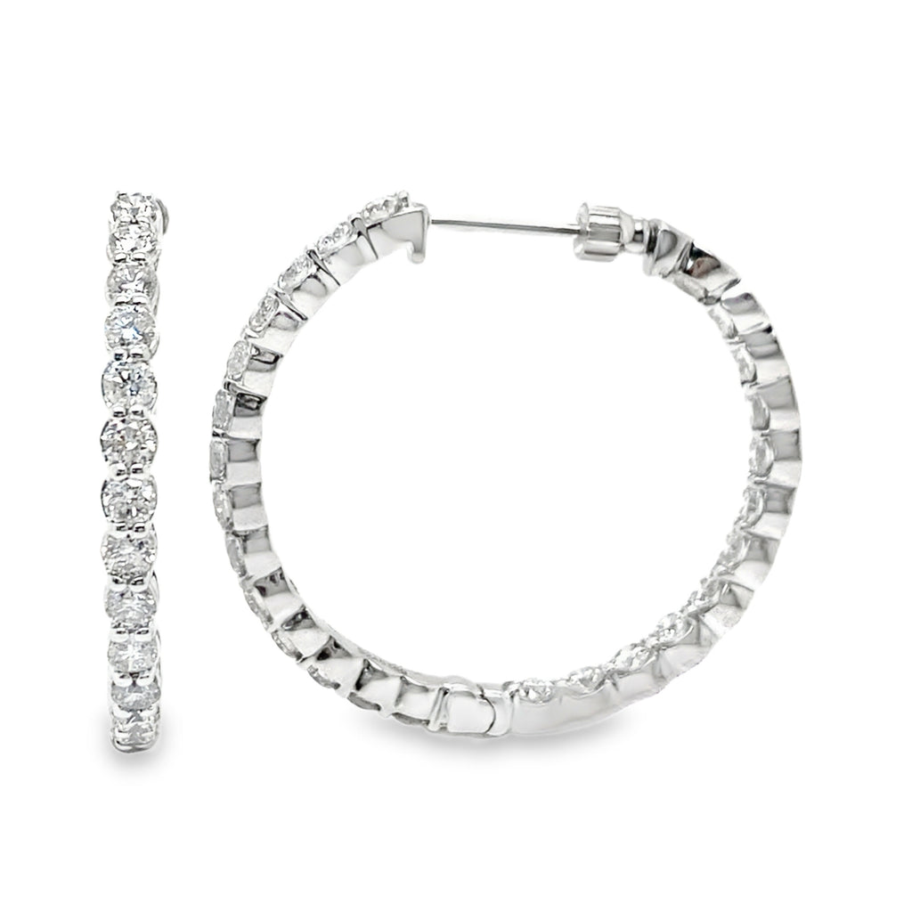 3.01TCW Inside/Outside Diamond Hoops – Perrara