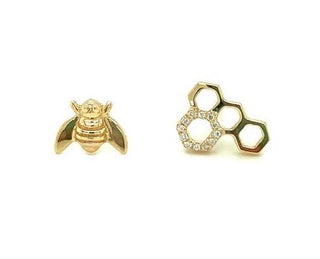 Honey Bee Mismatched Stud Earrings