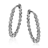 White Gold Diamond Hoops by Simon G