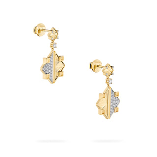 Guilloché Diamond Drop Earrings by Birks