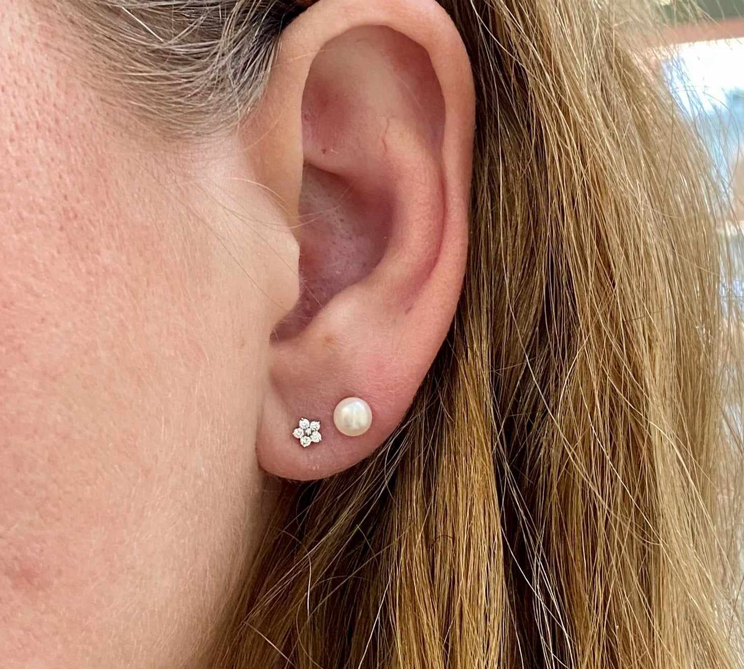 Lab Grown Diamond Flower Studs