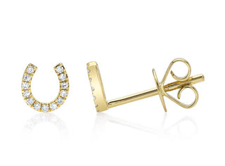 Diamond Horseshoe Stud Earrings by Shy Creation