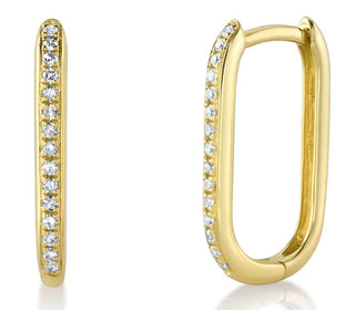 Diamond Oval Hoop Huggies by Shy Creation