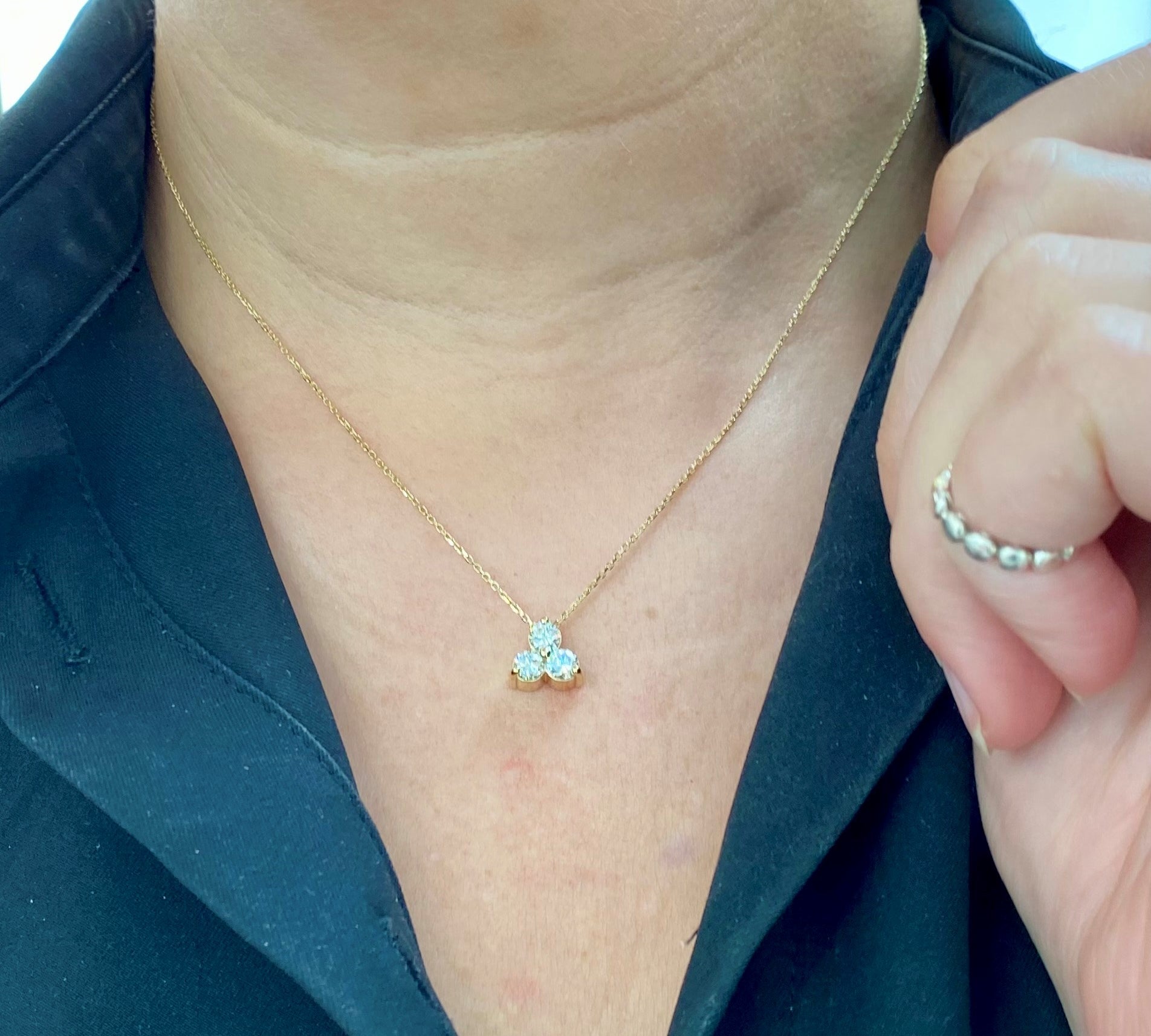 .95TCW Triple Diamond Necklace