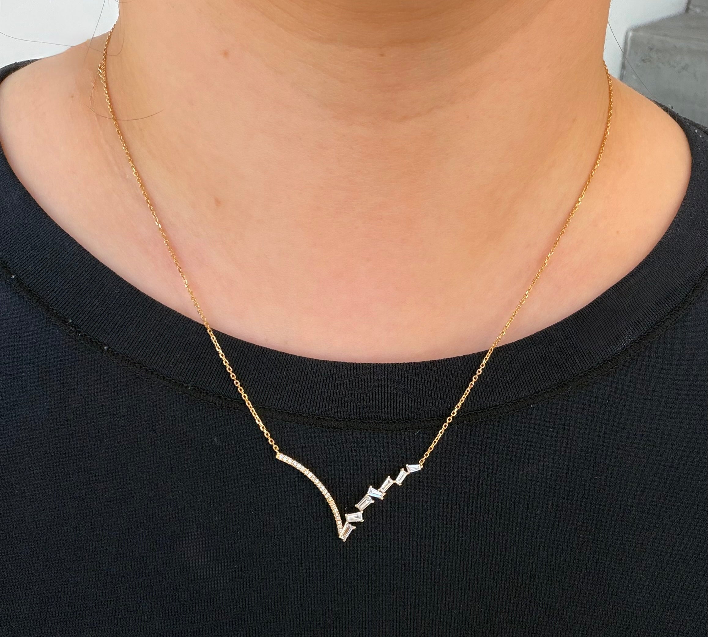 Baguette Diamond Chevron Necklace by Parade Designs