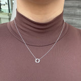 Diamond Love Knot Circle Necklace