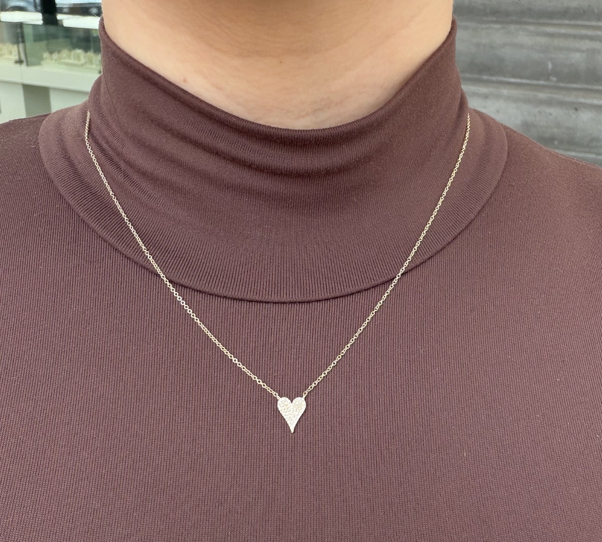 Pave Heart Necklace by Shy Creation