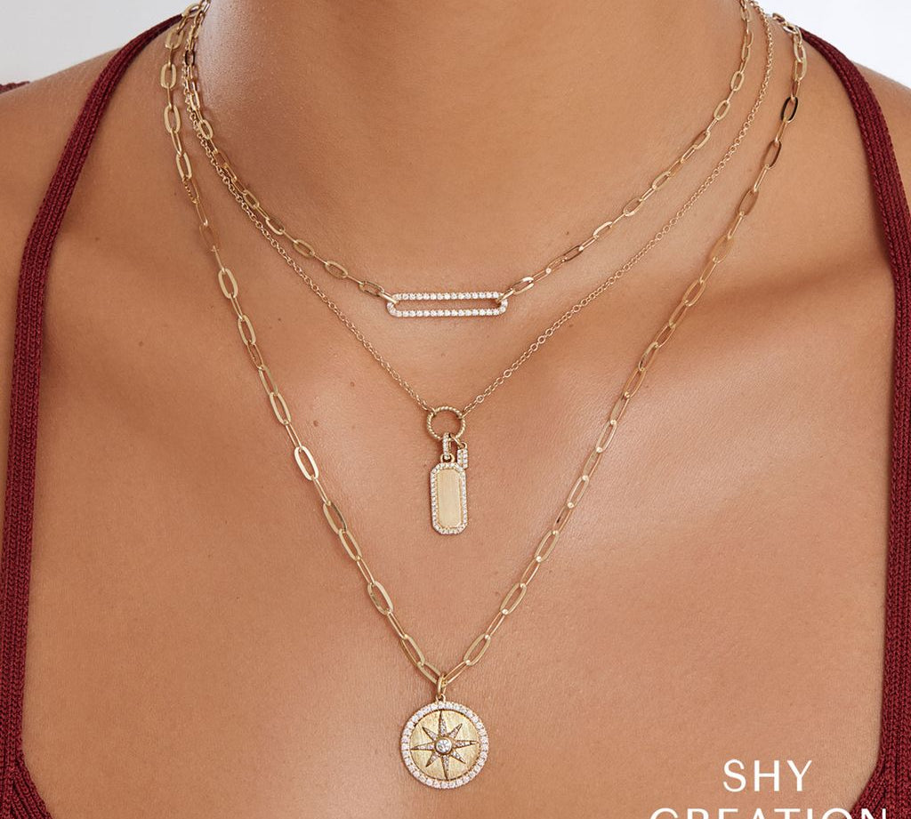 Diamond Dog Tag Necklace by Shy Creation