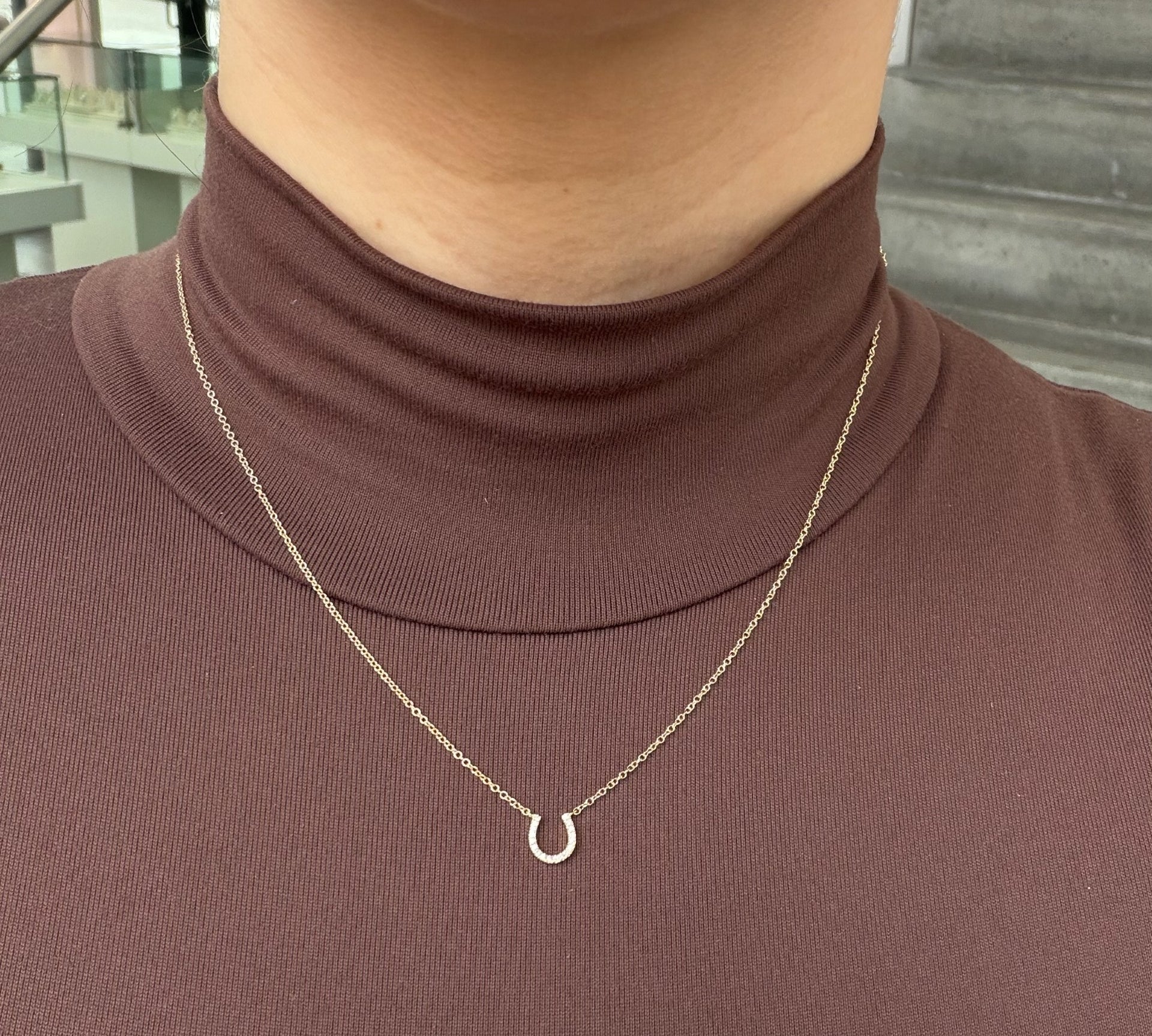 Horseshoe Diamond Necklace by Shy Creation
