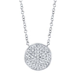 Diamond Pave Circle Necklace by Shy Creation