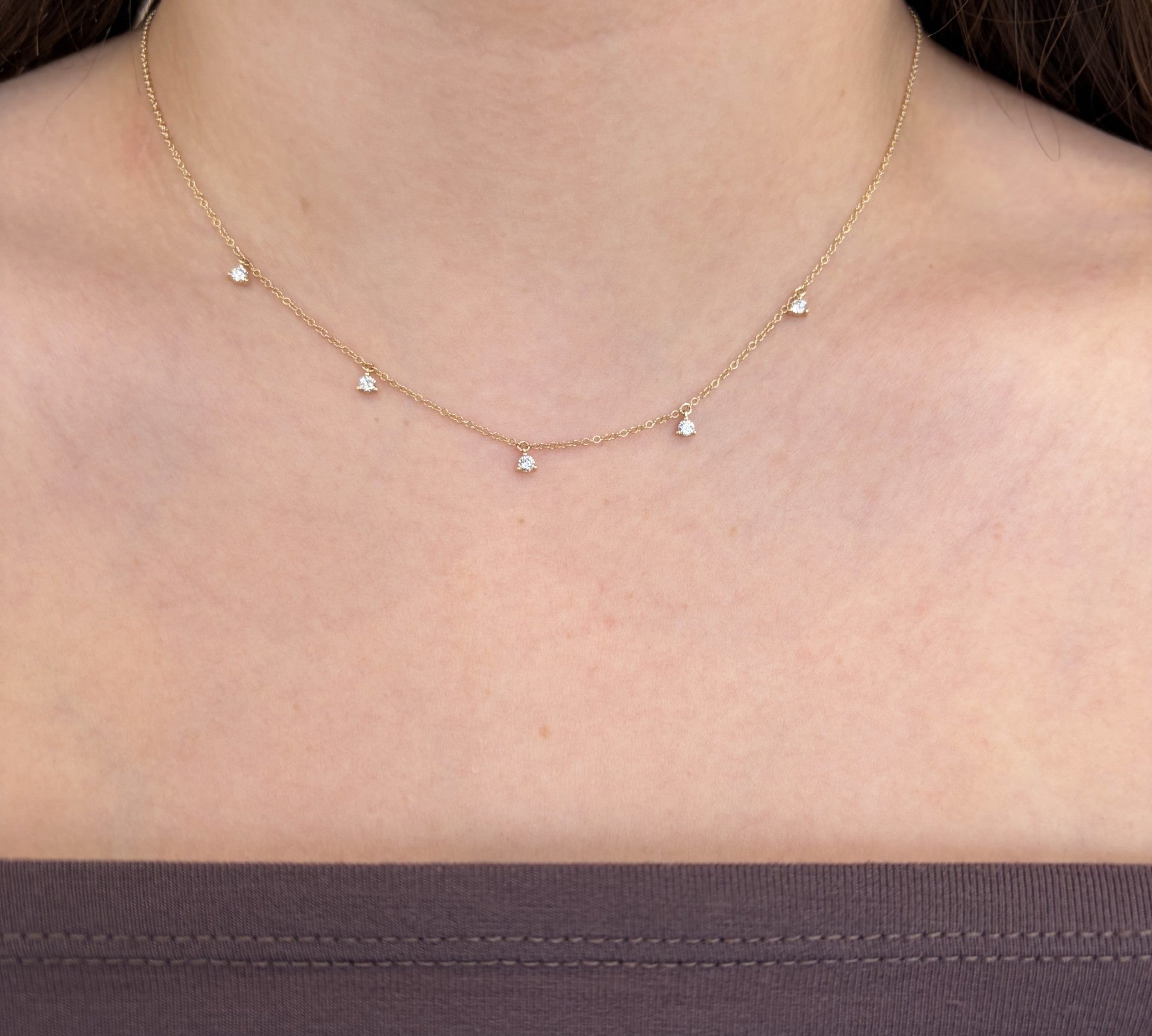 Diamond Station Necklace by Shy Creation