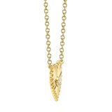 Diamond Bezel Ribbed Heart Necklace by Shy Creation